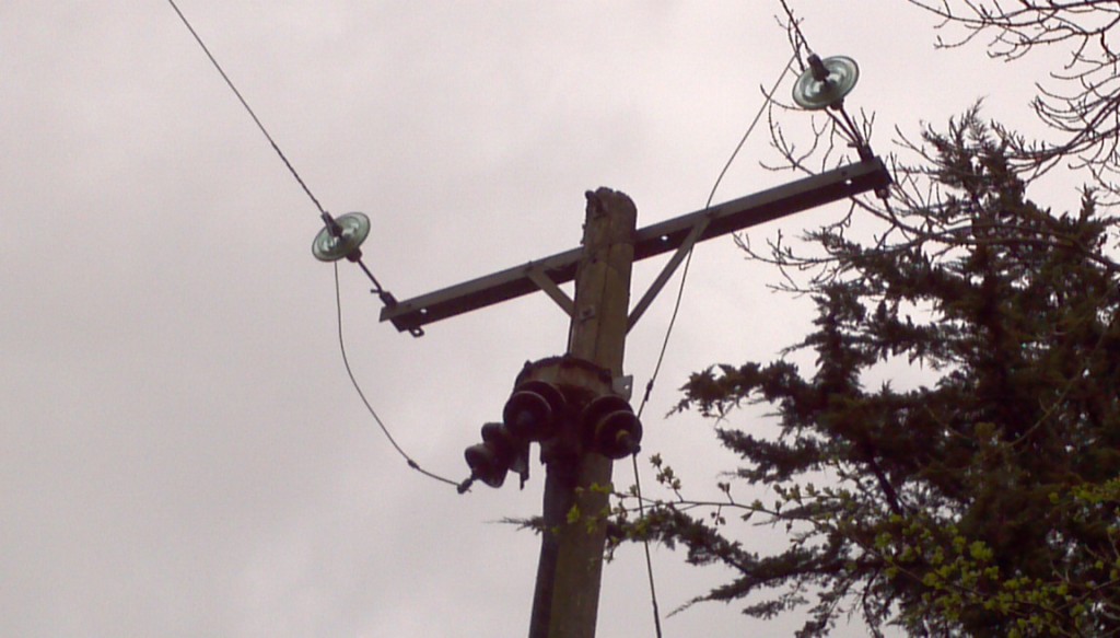 A 48 year old cable termination at the top of pole NLK20