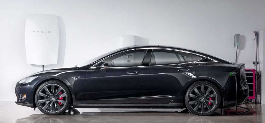 Tesla Energy reveals a Model S in close proximity to a Powerwall